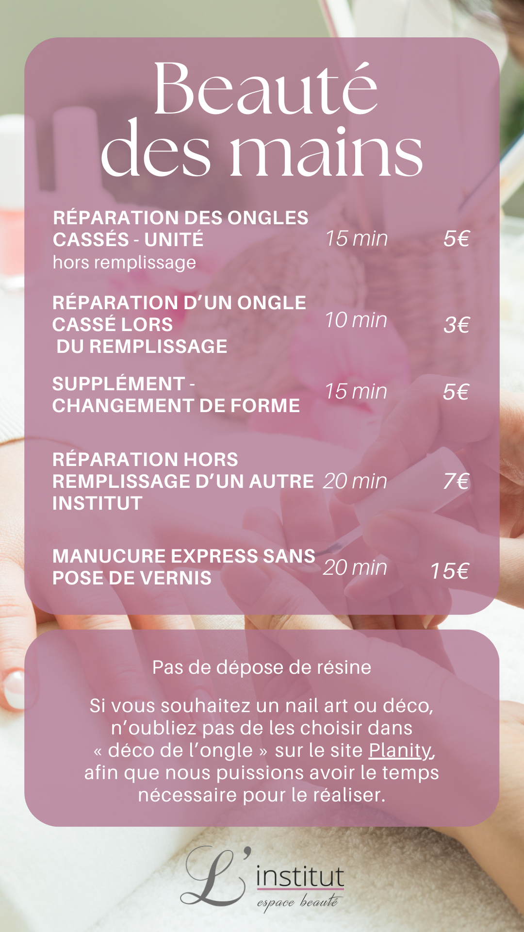 Tarifs institut de beauté — slide 11